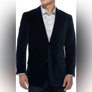 Madison Modern Fit Men’s Deep Blue Velvet Blazer Sports Coat Jacket‎ Size 38R